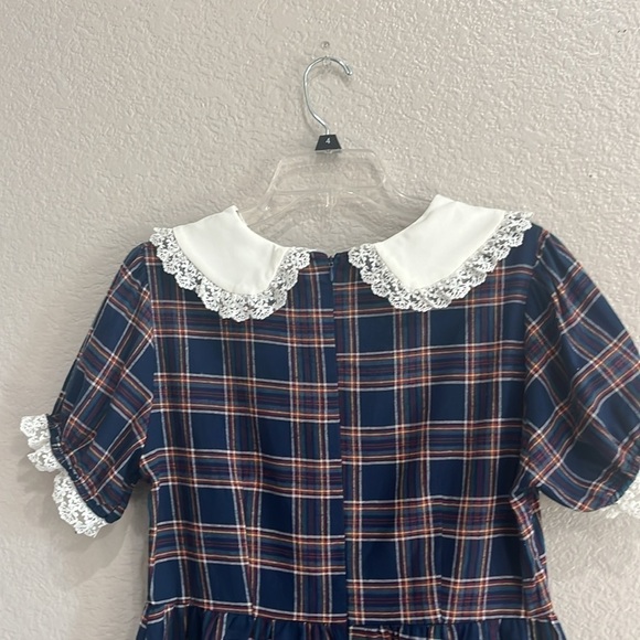 Xia Mi Women’s Cute Plaid Baby Doll Mini Dress Short Sleeve Size Small - Picture 7 of 9